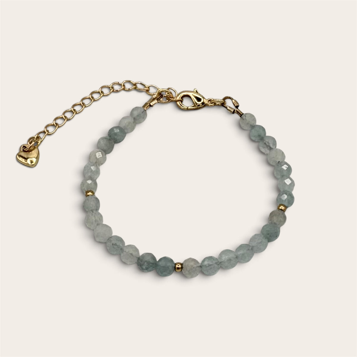Aquamarine Gemstone & 18k Gold-Filled Bracelet
