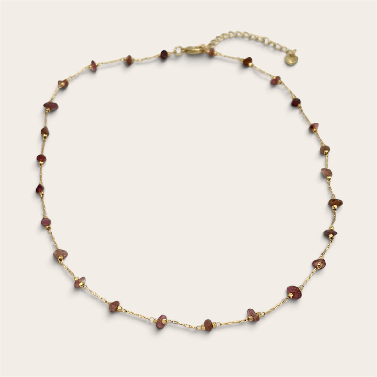Pink Tourmaline & 18k Gold-Filled Necklace