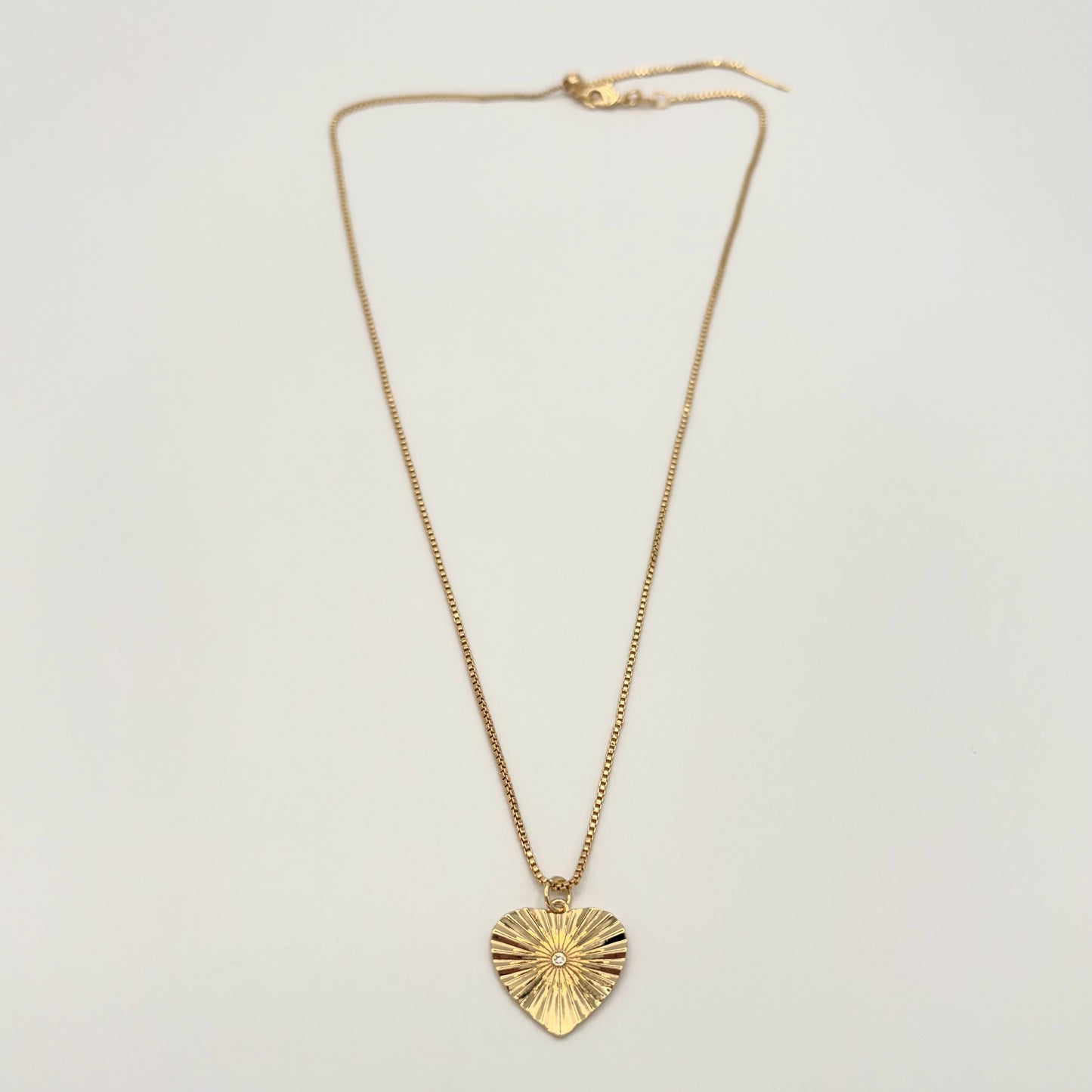 24k Gold-Filled & CZ Heart Necklace