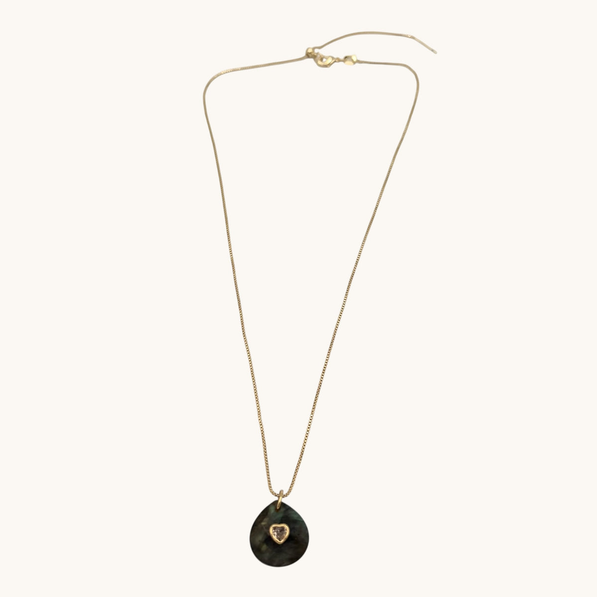 Labradorite, CZ & 24k Gold-Filled Necklace