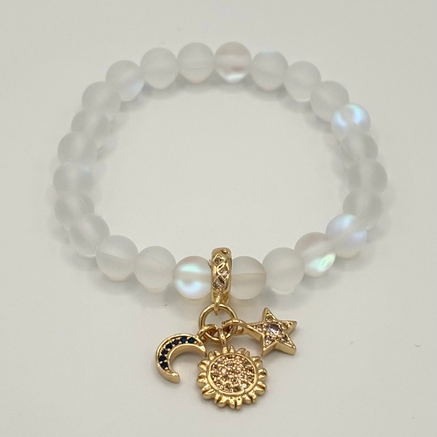 Mermaid Glass & Gold-Filled Celestial Kids Stretch Bracelet