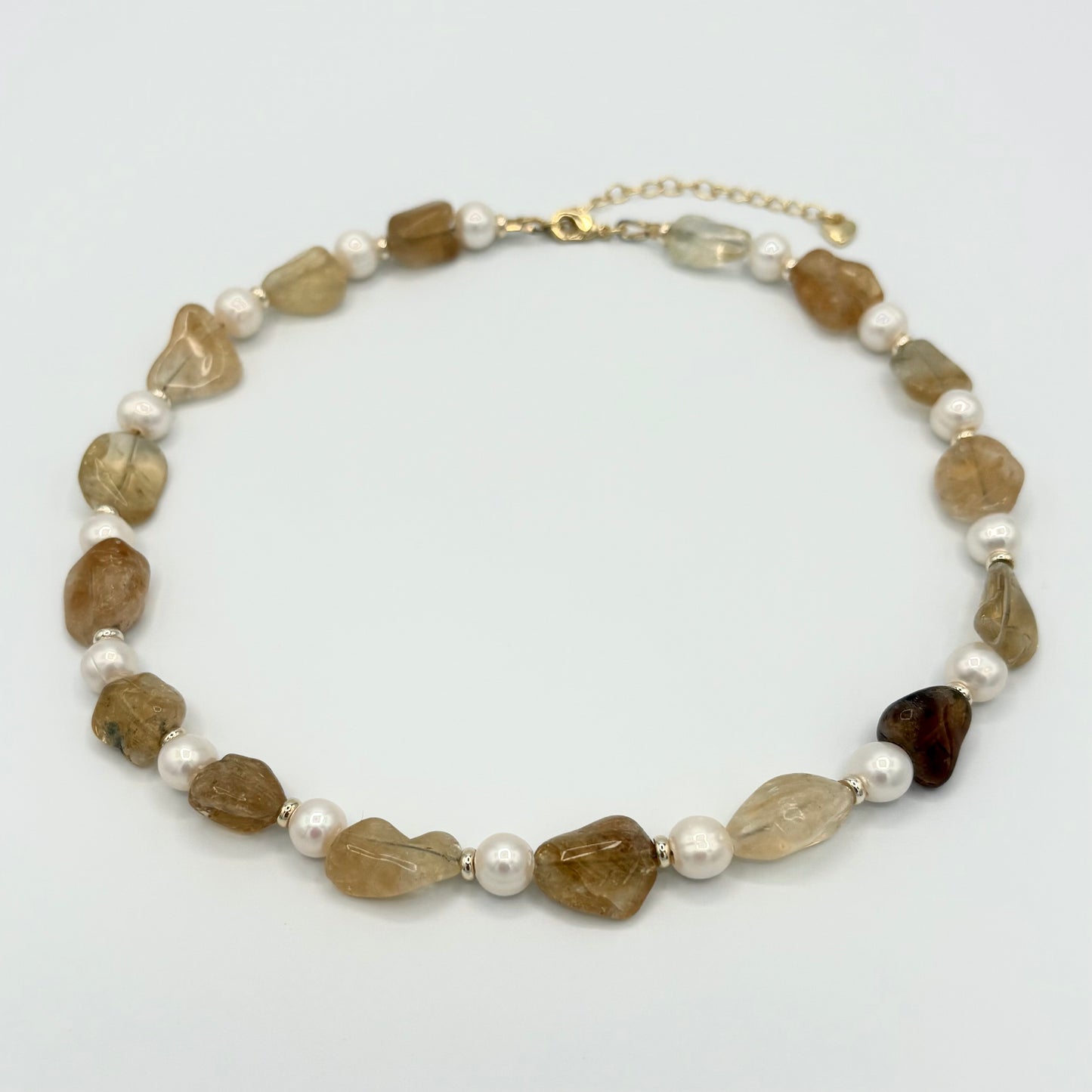 Citrine, Freshwater Pearl & 18k Gold-Filled Necklace