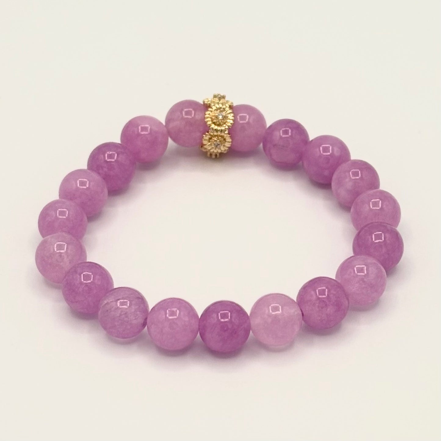Purple Jade & Gold-Filled Kids Stretch Bracelet
