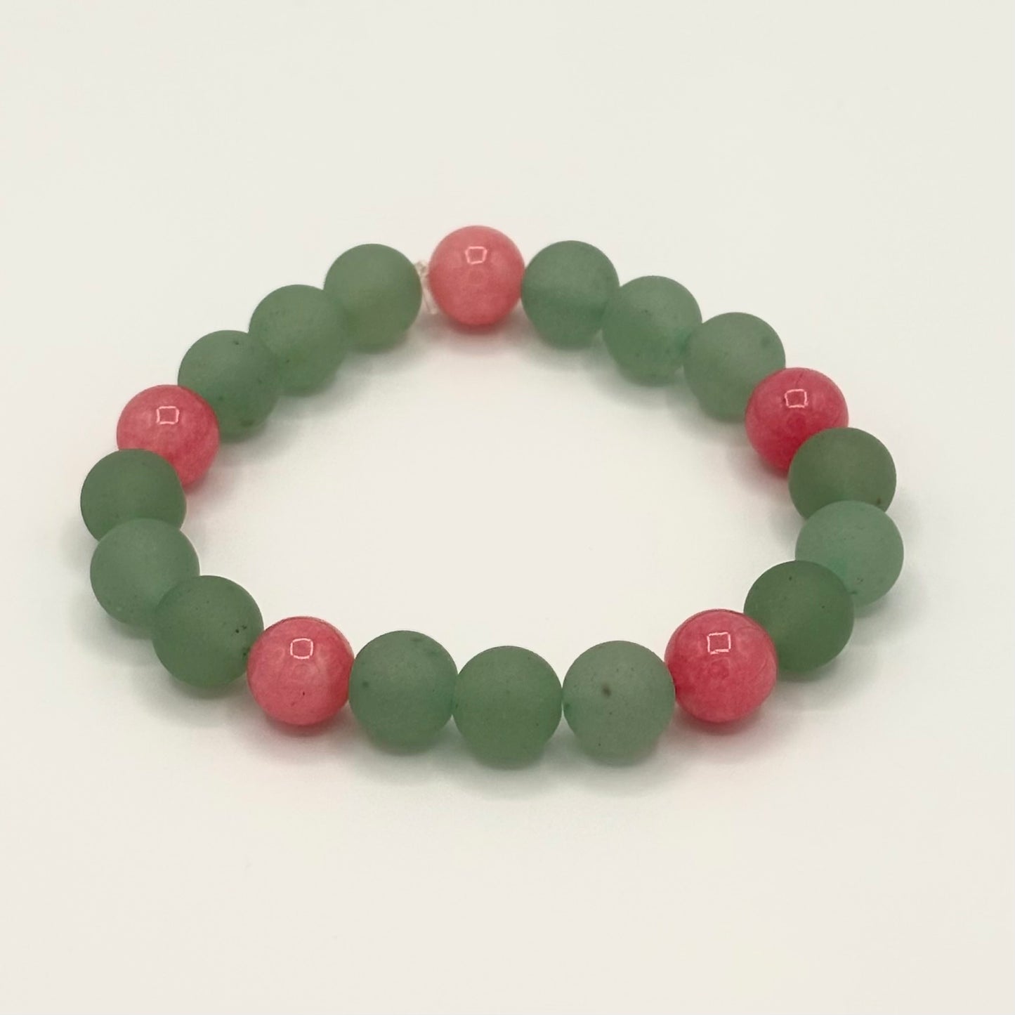 Aventurine & Pink Jade Kids Stretch Bracelet