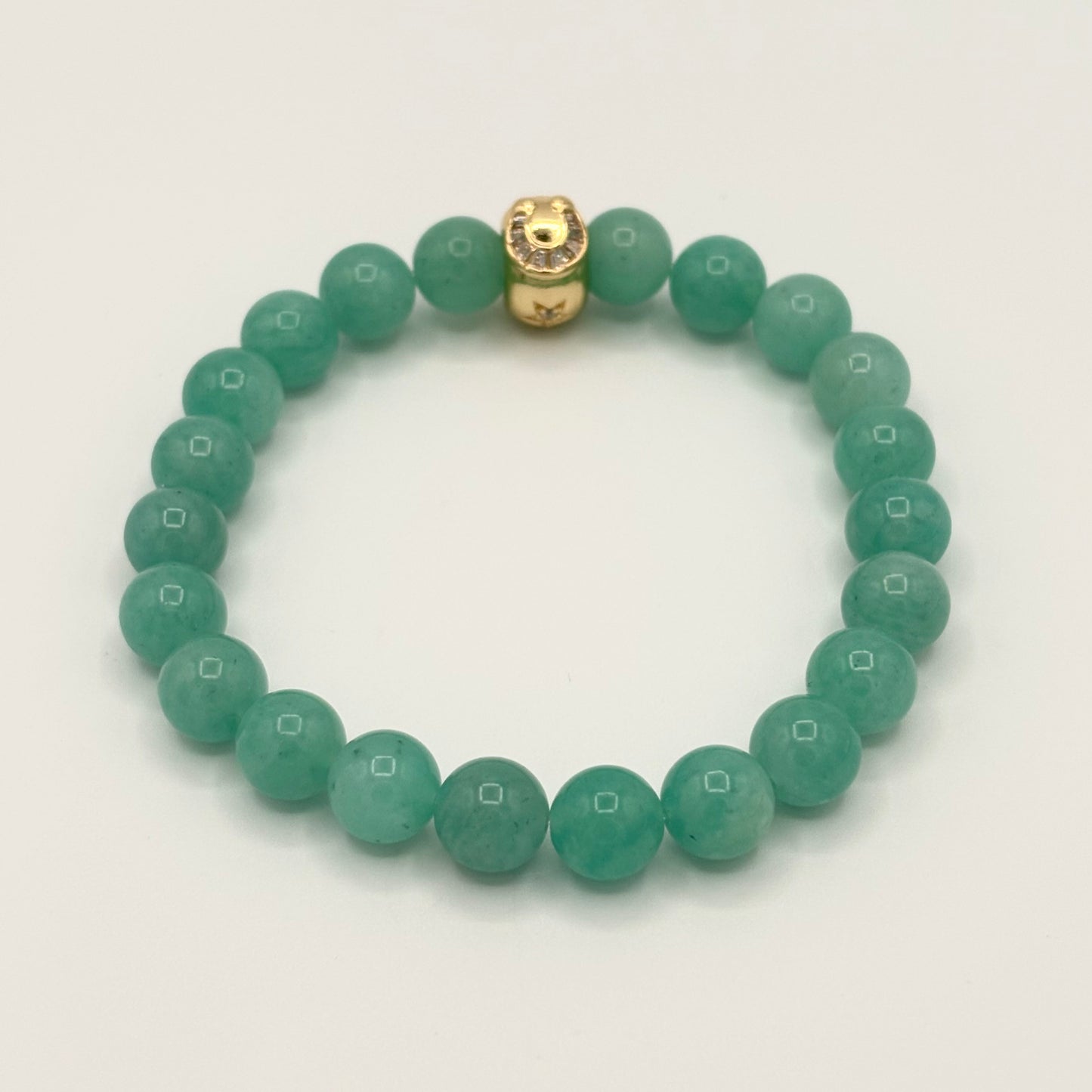 Amazonite & 24k Gold-Filled Gemstone Stretch Bracelet