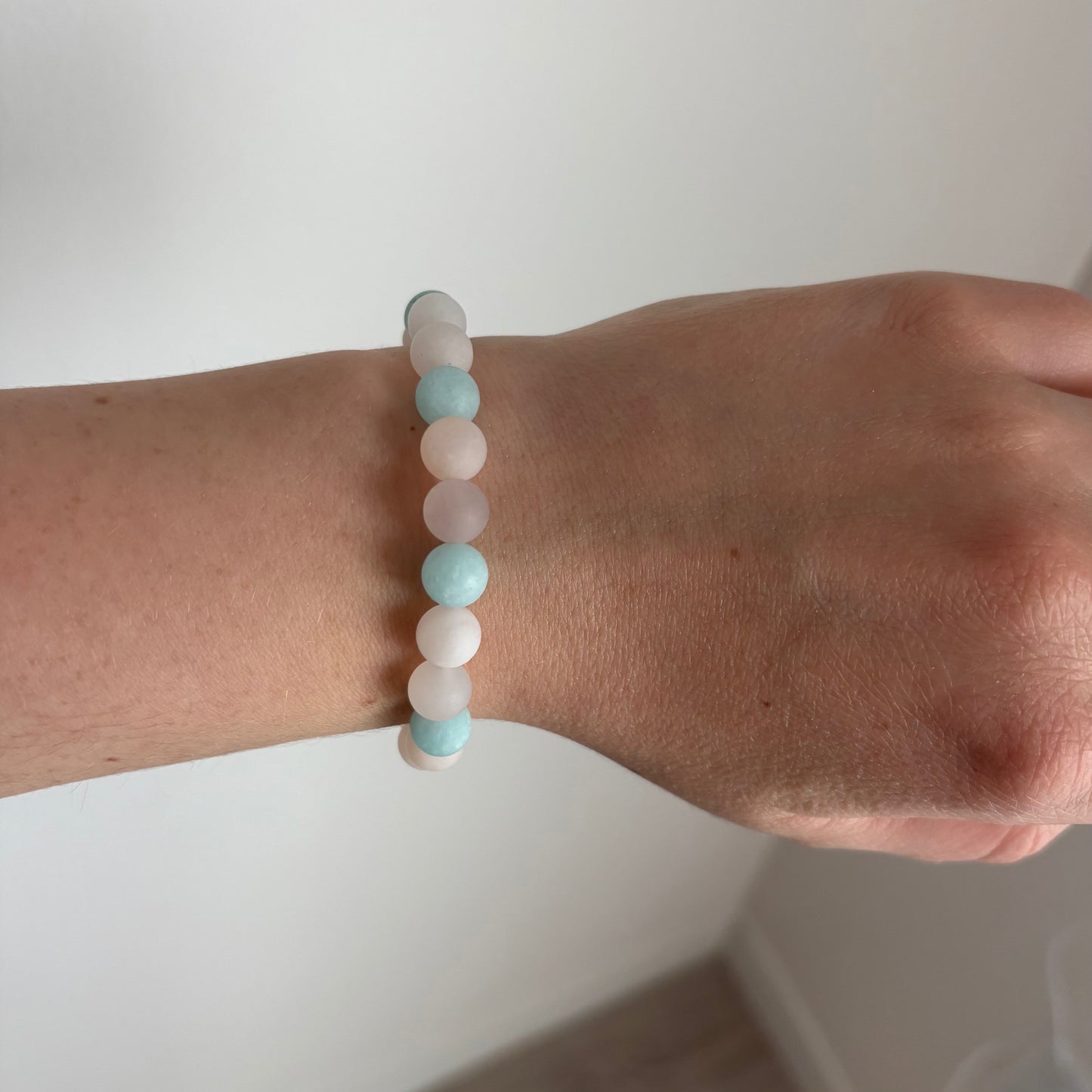 Amazonite, White Jade & Aventurine Stretch Bracelet