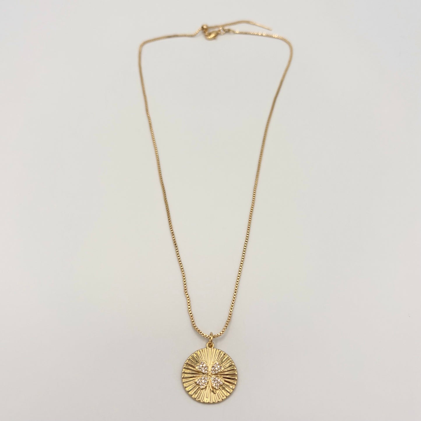 24k Gold-Filled & CZ Four Leaf Clover Necklace