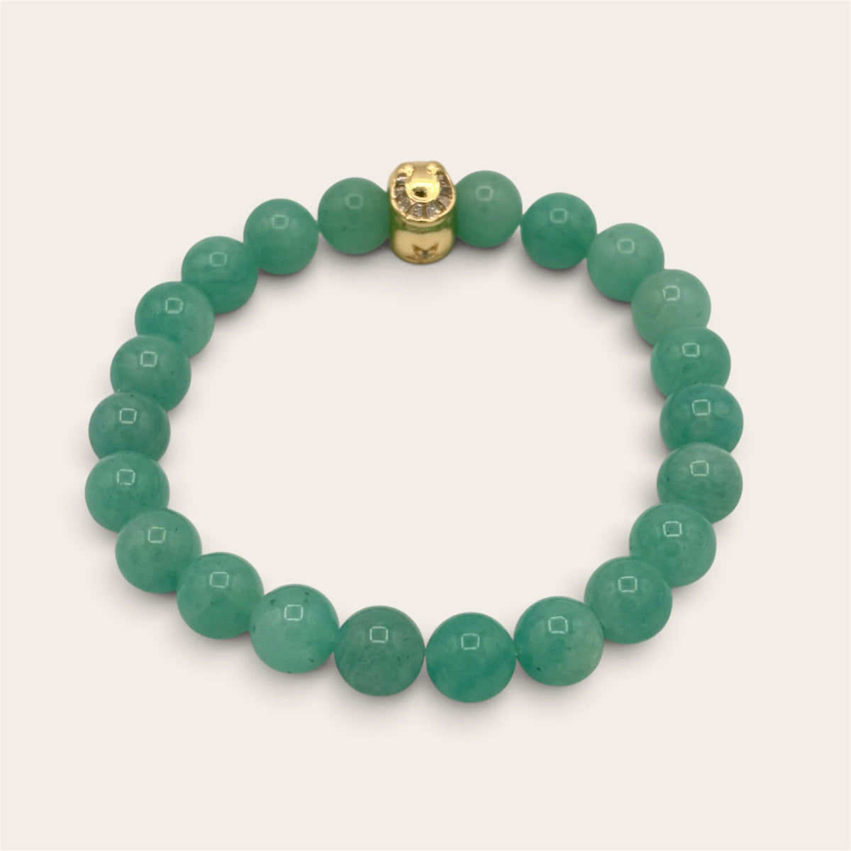 Amazonite & 24k Gold-Filled Gemstone Stretch Bracelet