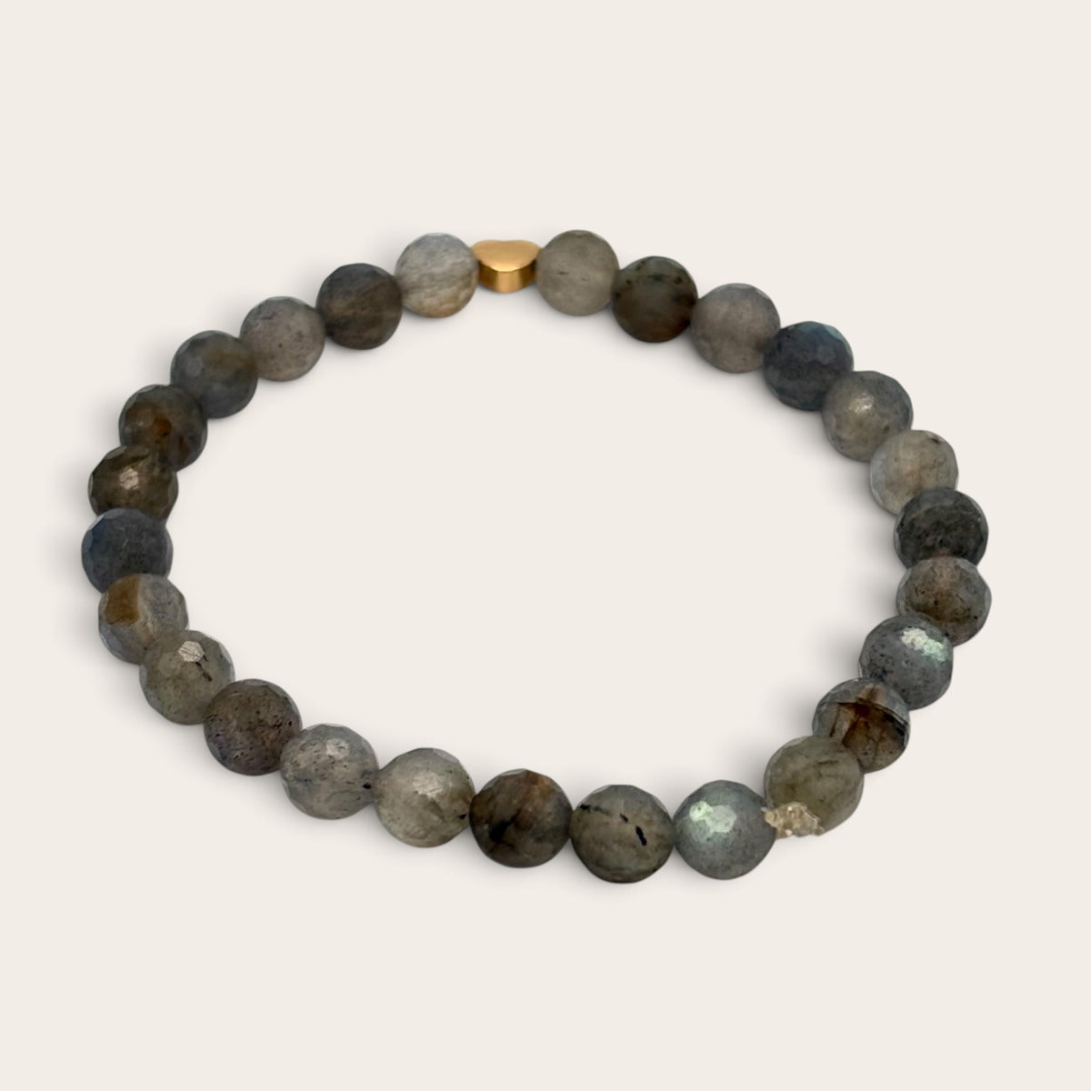 Labradorite Stretch Bracelet with 14k Gold-Filled Heart Spacer