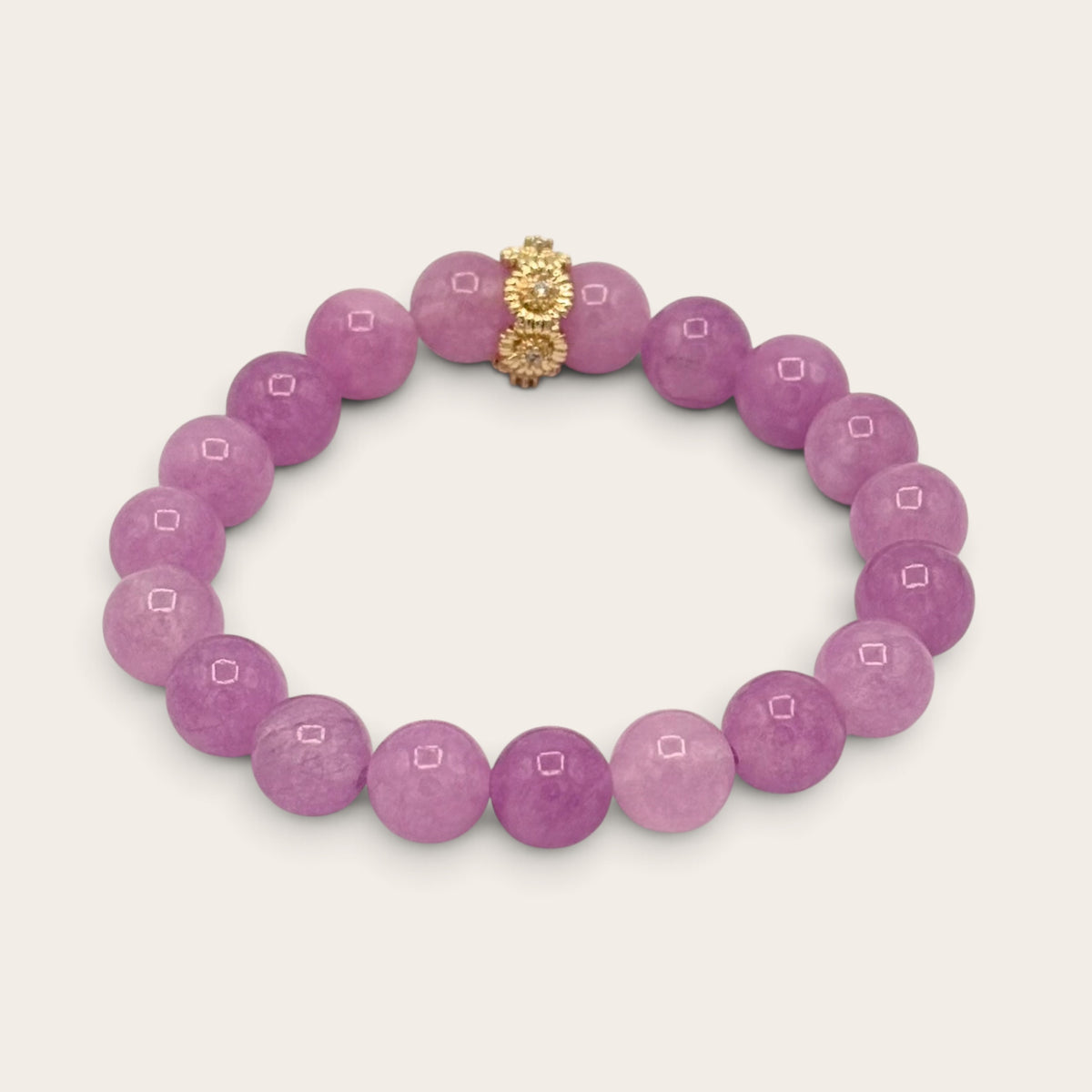 Purple Jade & Gold-Filled Kids Stretch Bracelet