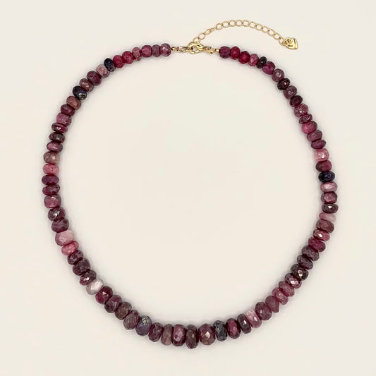 Titanium Coated Purple Moonstone & 18k Gold- Filled Gemstone Necklace