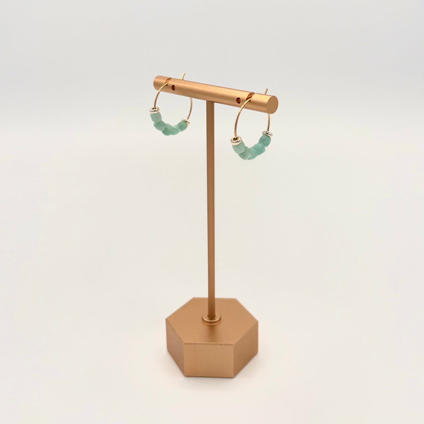 18k Gold-Filled Amazonite Hoop Earrings