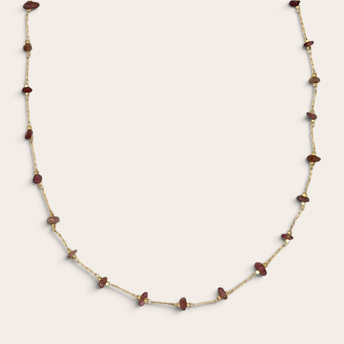 Pink Tourmaline & 18k Gold-Filled Necklace