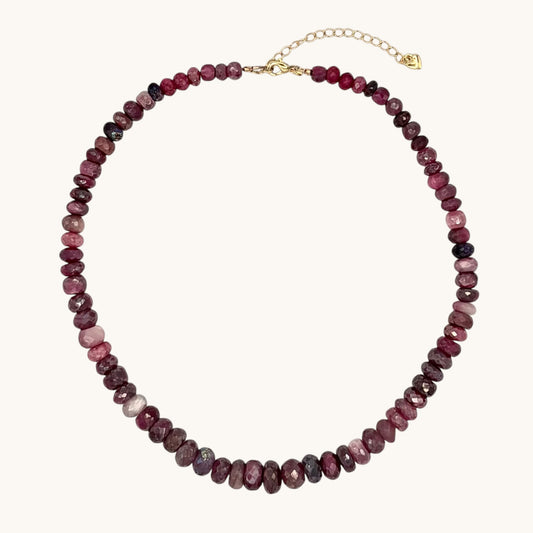Titanium Coated Purple Moonstone & 18k Gold- Filled Gemstone Necklace
