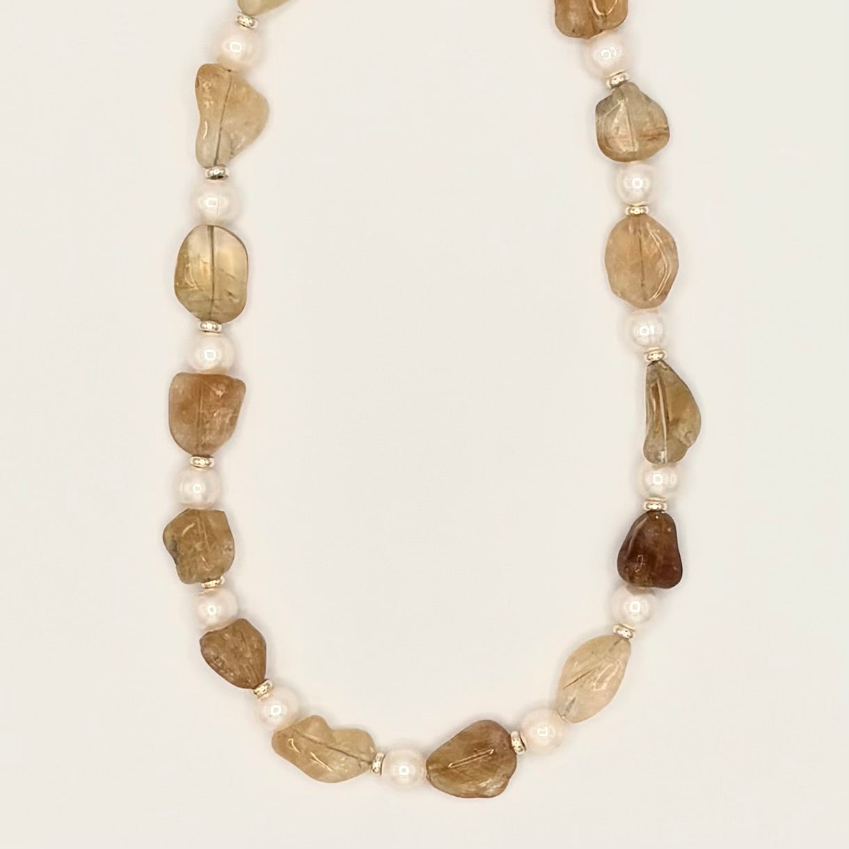 Citrine, Freshwater Pearl & 18k Gold-Filled Necklace