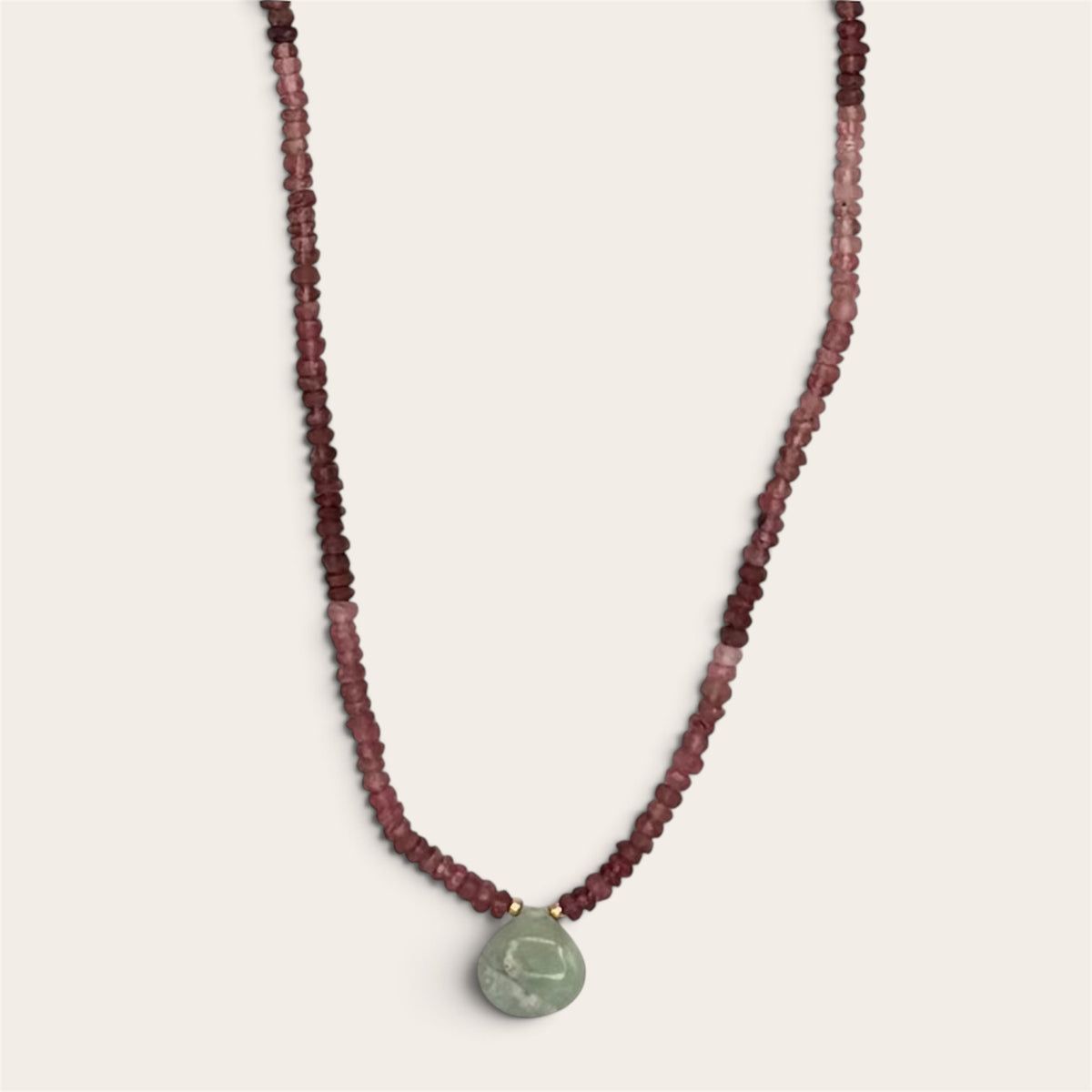 Pink Tourmaline, Jade, Turquoise & Freshwater Pearl Necklace - 18k Gold-Filled