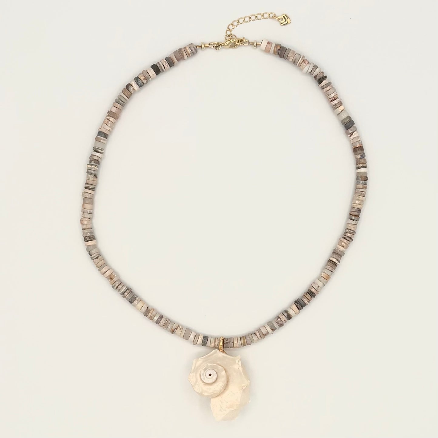 Australian Opal, Natural Conch Shell & 18k Gold-Filled Gemstone Necklace