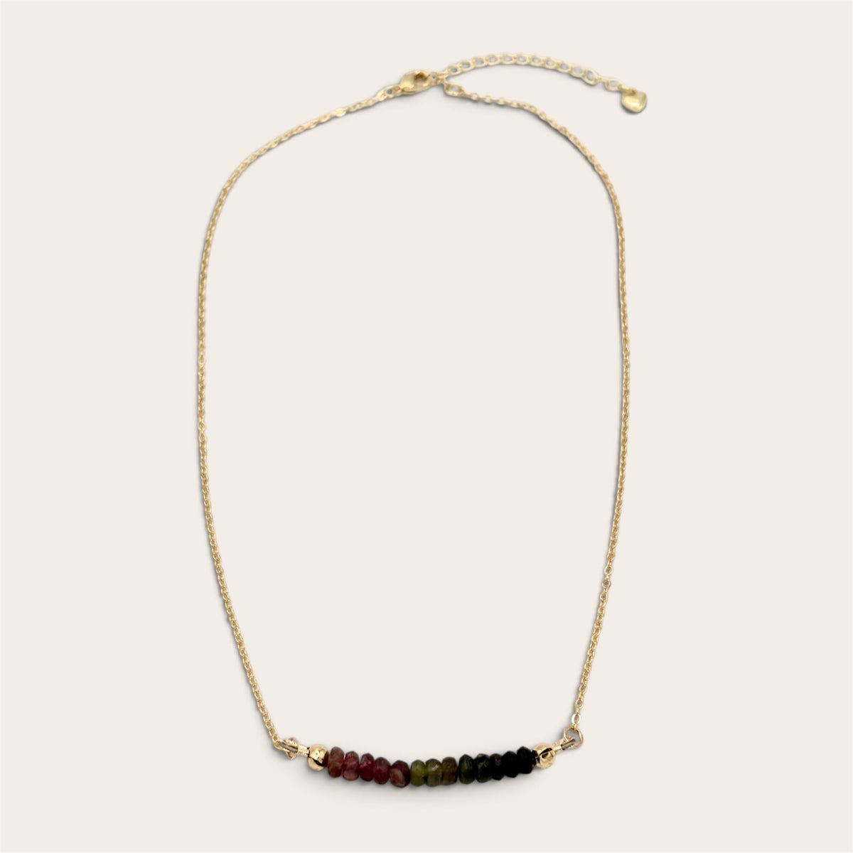 Watermelon Tourmaline & 24k Gold-Filled Necklace
