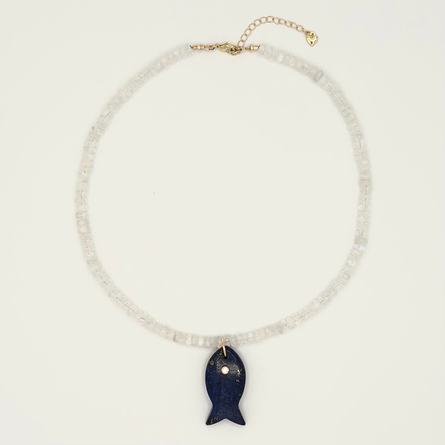 Rainbow Moonstone, Lapis Lazuli & 18k Gold-Filled Gemstone Necklace
