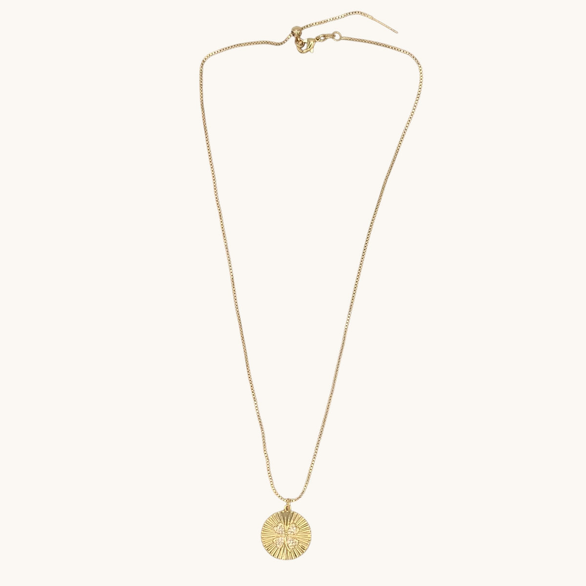 24k Gold-Filled & CZ Four Leaf Clover Necklace