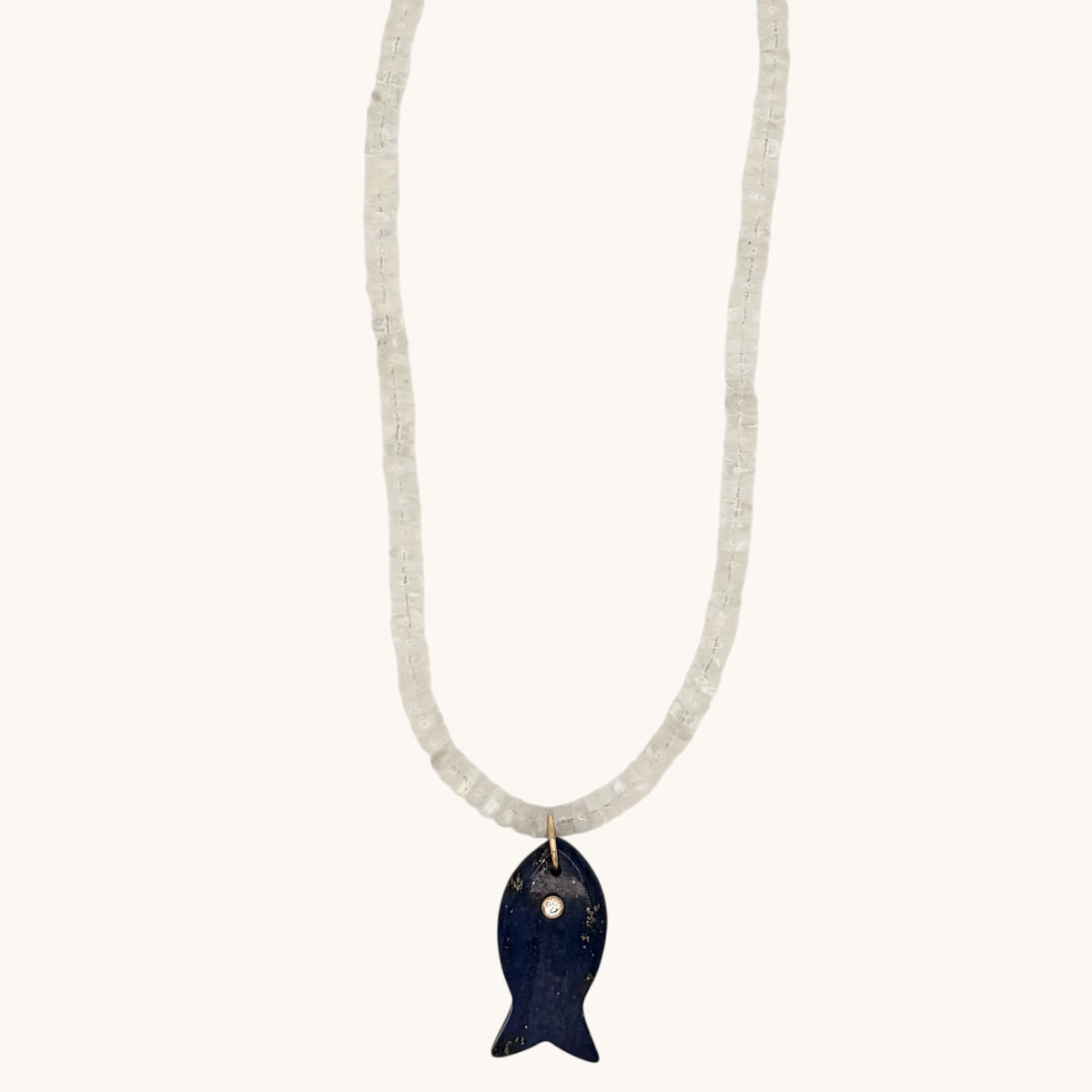 Rainbow Moonstone, Lapis Lazuli & 18k Gold-Filled Gemstone Necklace