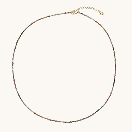 Watermelon Tourmaline & 18k Gold-Filled Gemstone Necklace