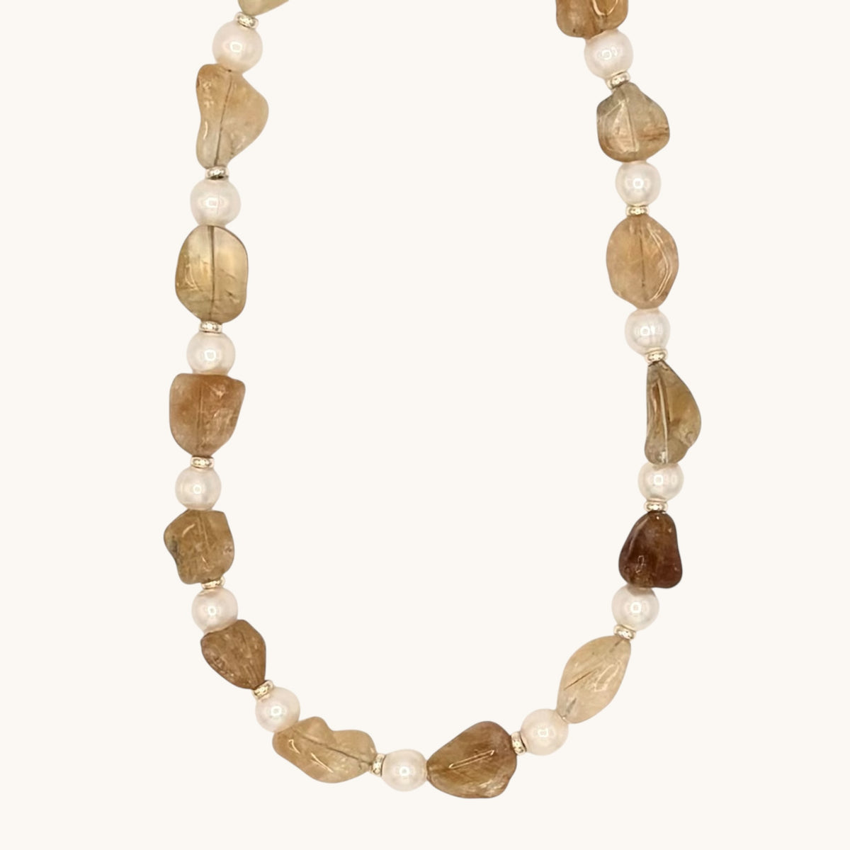 Citrine, Freshwater Pearl & 18k Gold-Filled Necklace