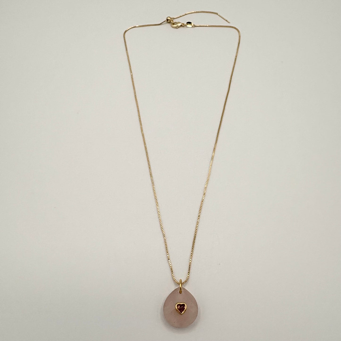 Rose Quartz, CZ & 24k Gold-Filled Necklace