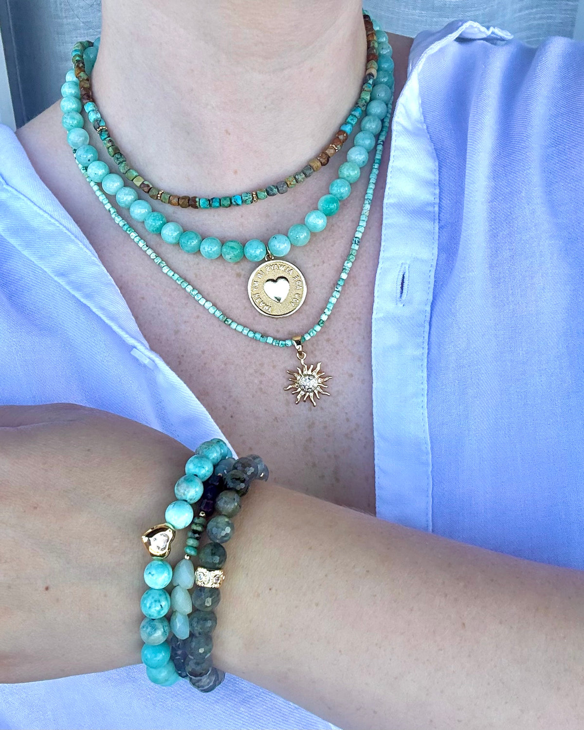 Multi-Gemstone & 18k Gold-Filled Bracelet