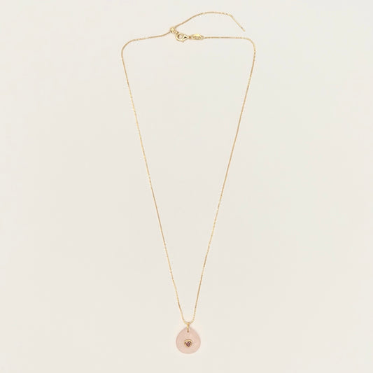 Rose Quartz, CZ & 24k Gold-Filled Necklace
