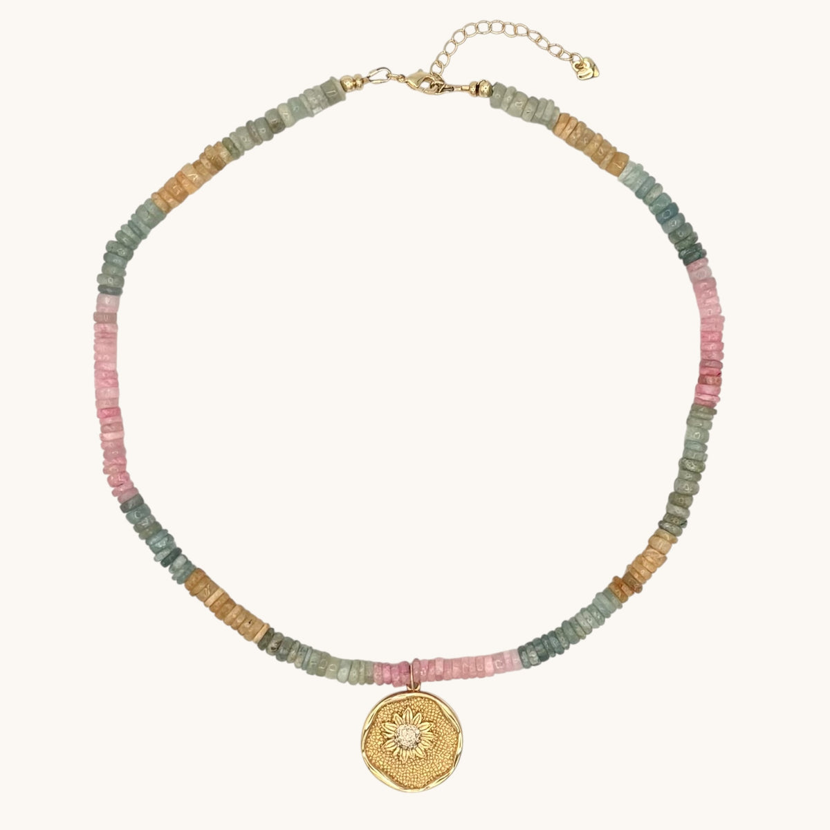 Multi Gemstone & 24k Gold-Filled Sunflower Gemstone Necklace
