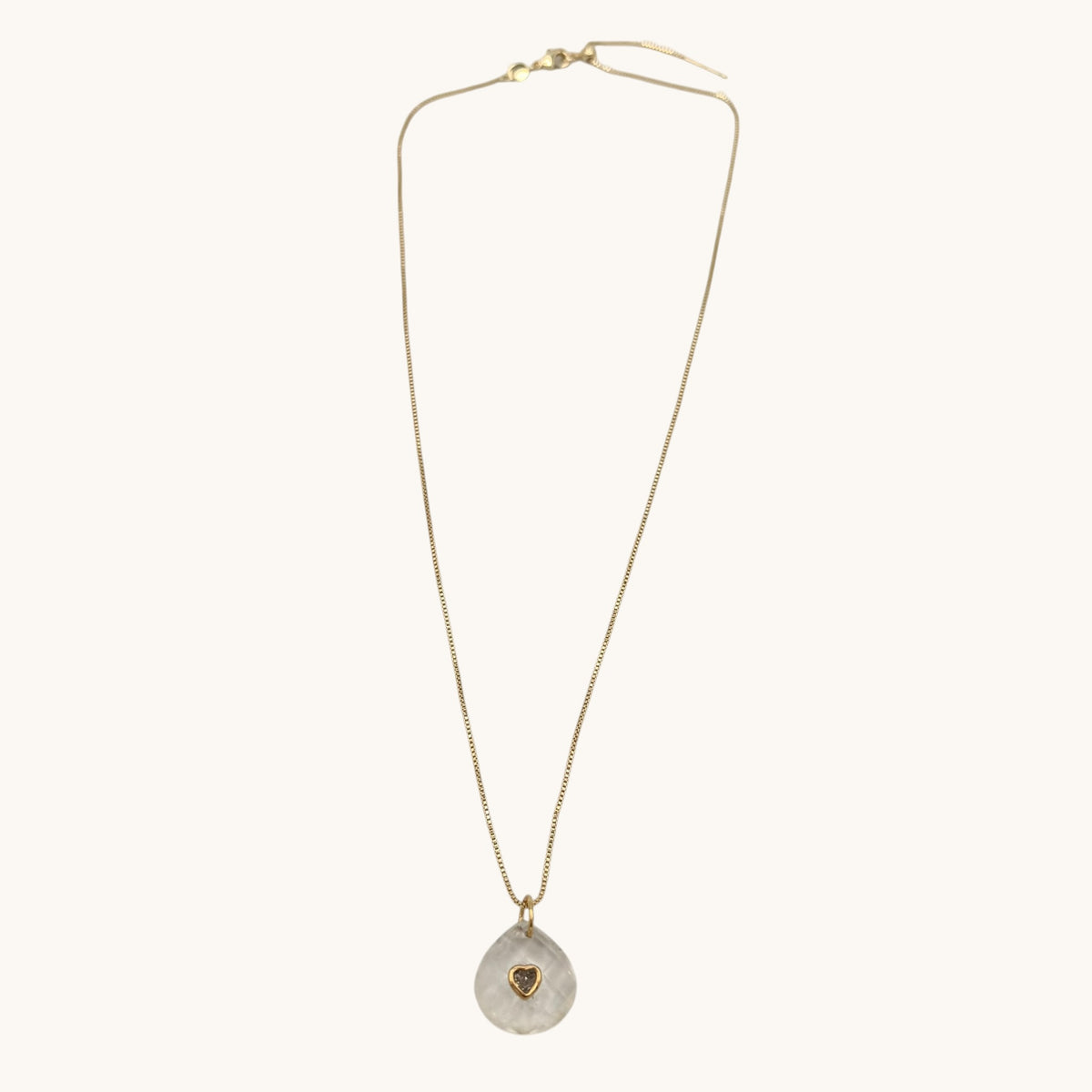 Clear Quartz, CZ & 24k Gold-Filled Necklace