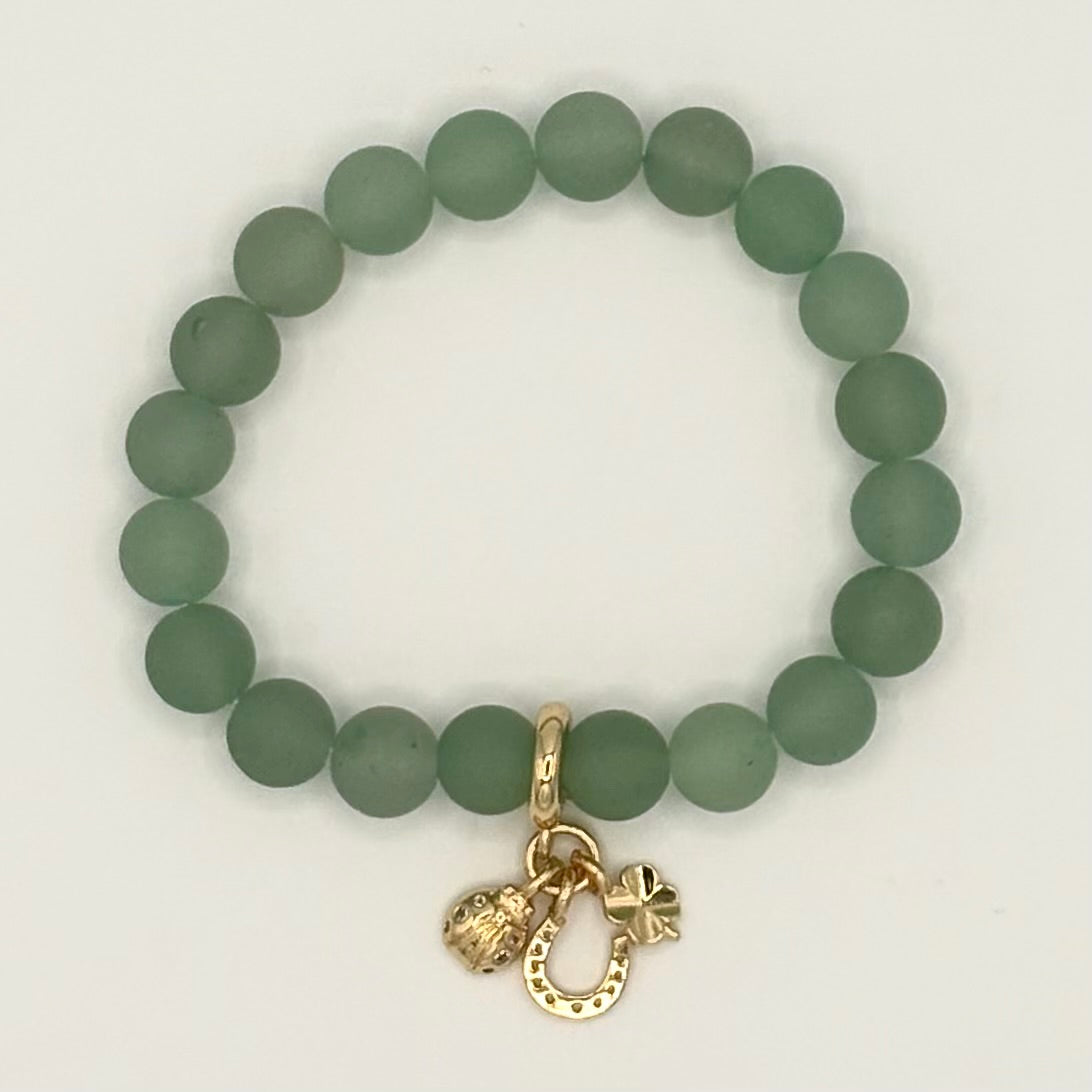 Aventurine & Gold-Filled Luck Kids Stretch Bracelet