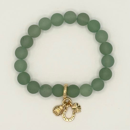 Aventurine & Gold-Filled Luck Kids Stretch Bracelet