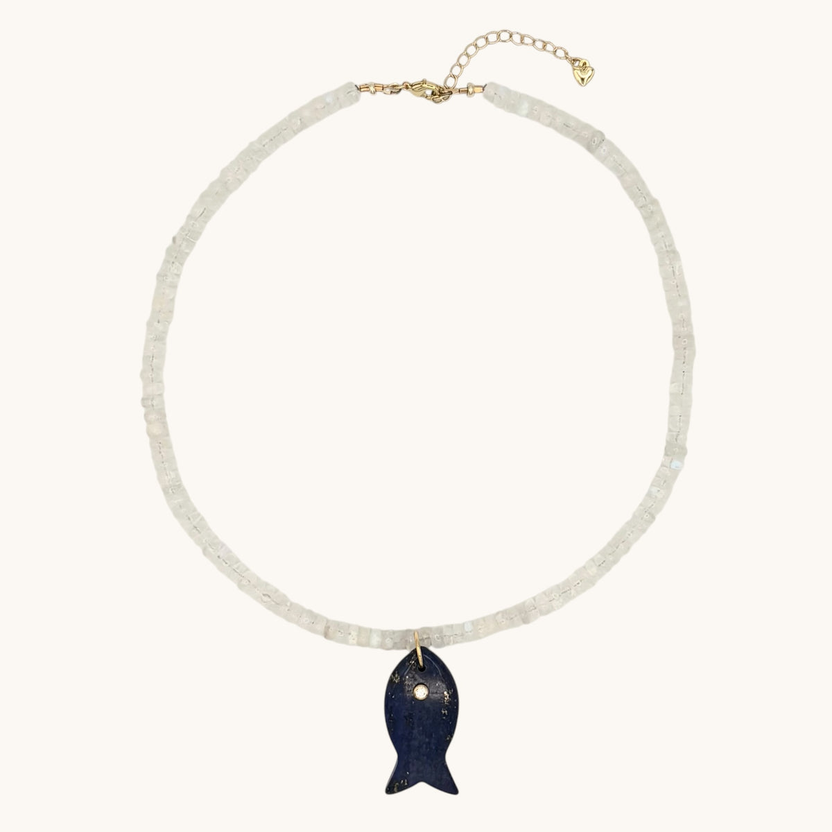Rainbow Moonstone, Lapis Lazuli & 18k Gold-Filled Gemstone Necklace