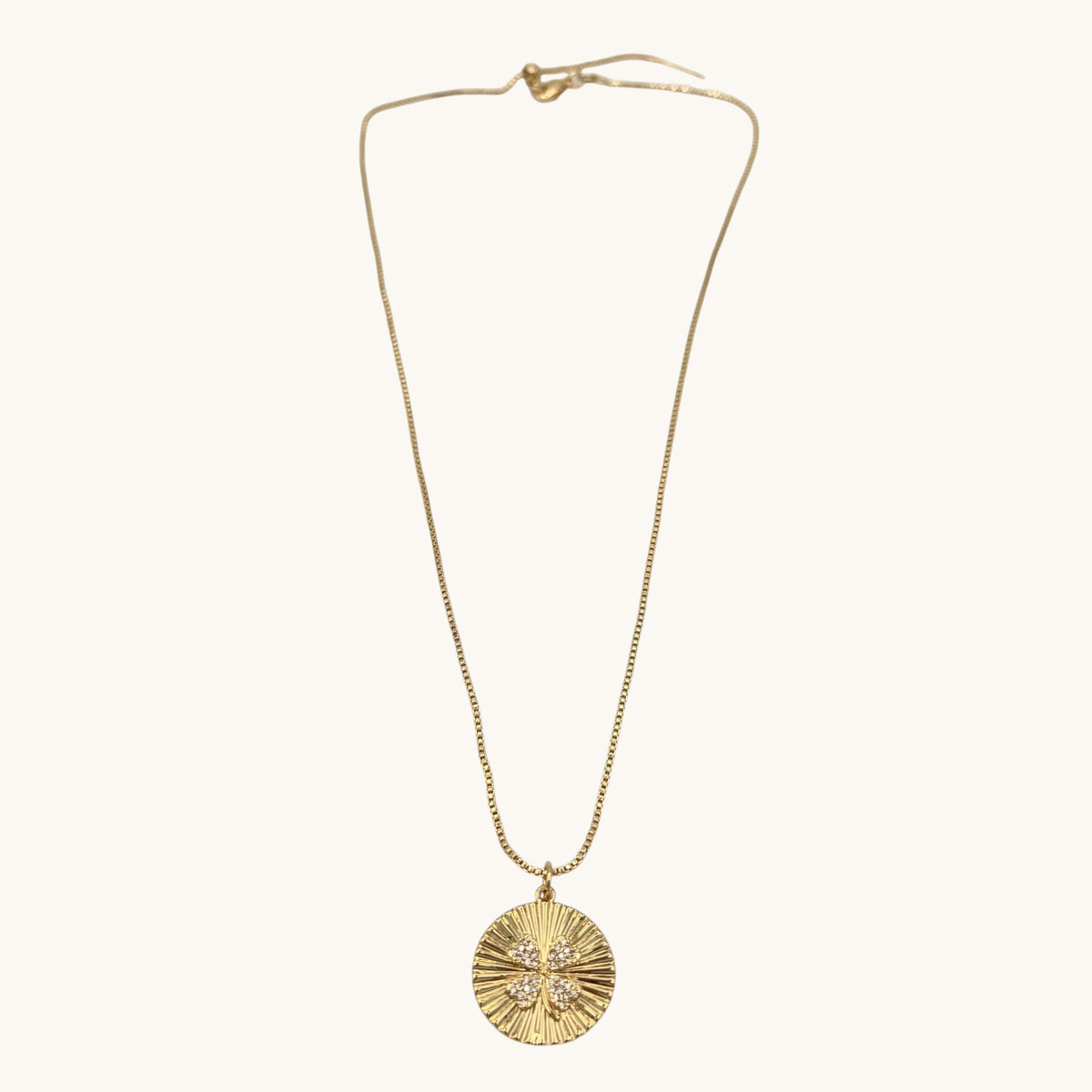 24k Gold-Filled & CZ Four Leaf Clover Necklace