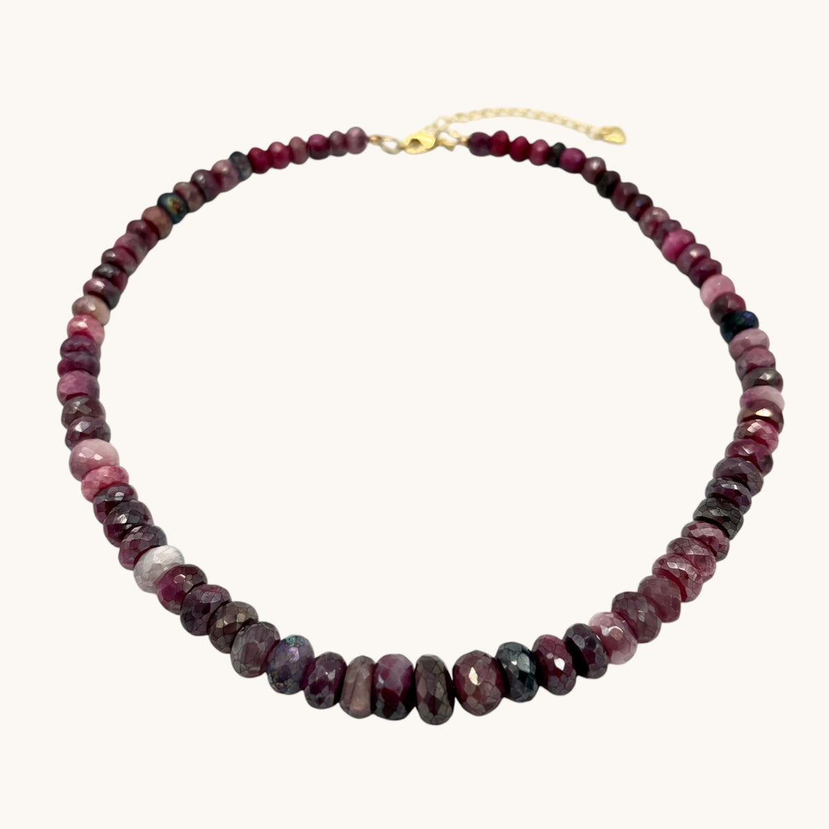 Titanium Coated Purple Moonstone & 18k Gold- Filled Gemstone Necklace