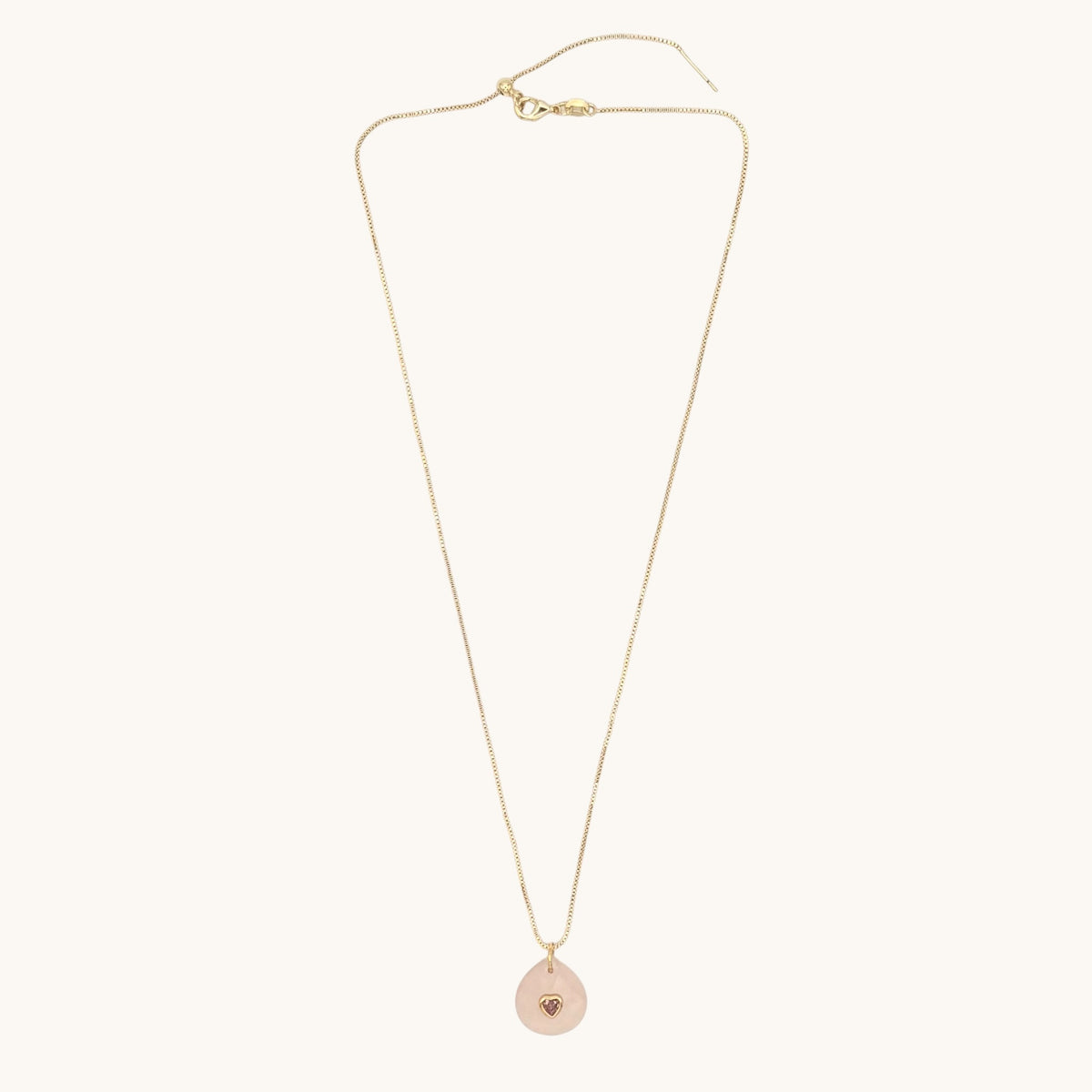 Rose Quartz, CZ & 24k Gold-Filled Necklace