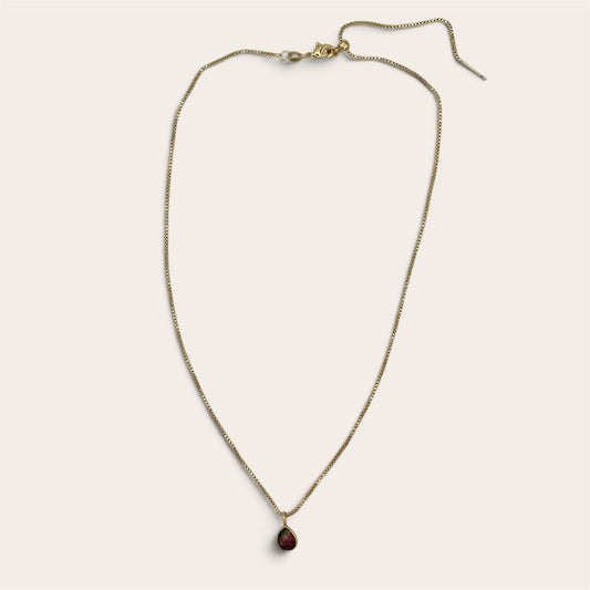 24k Gold-Filled Watermelon Tourmaline Slice Necklace