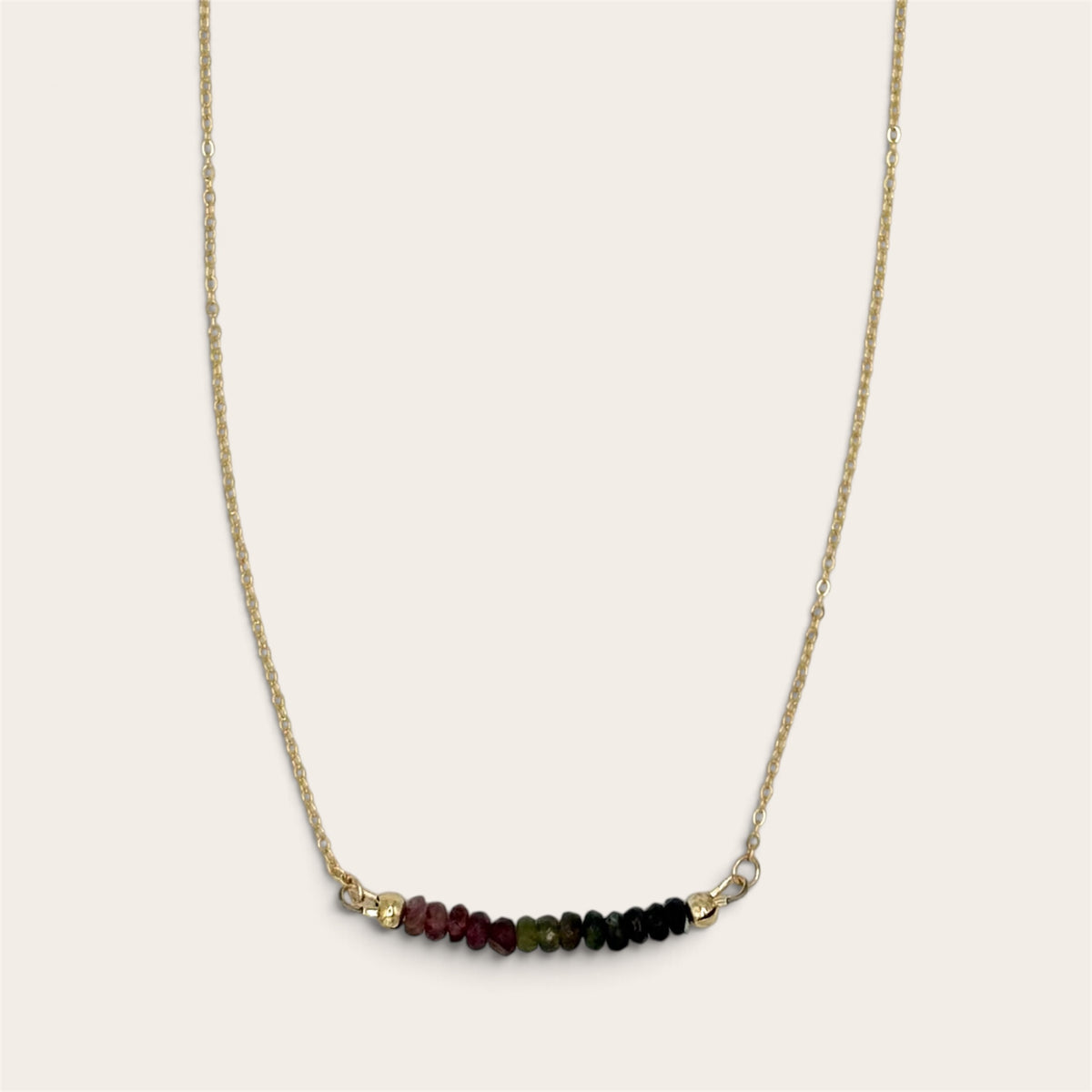 Watermelon Tourmaline & 24k Gold-Filled Necklace