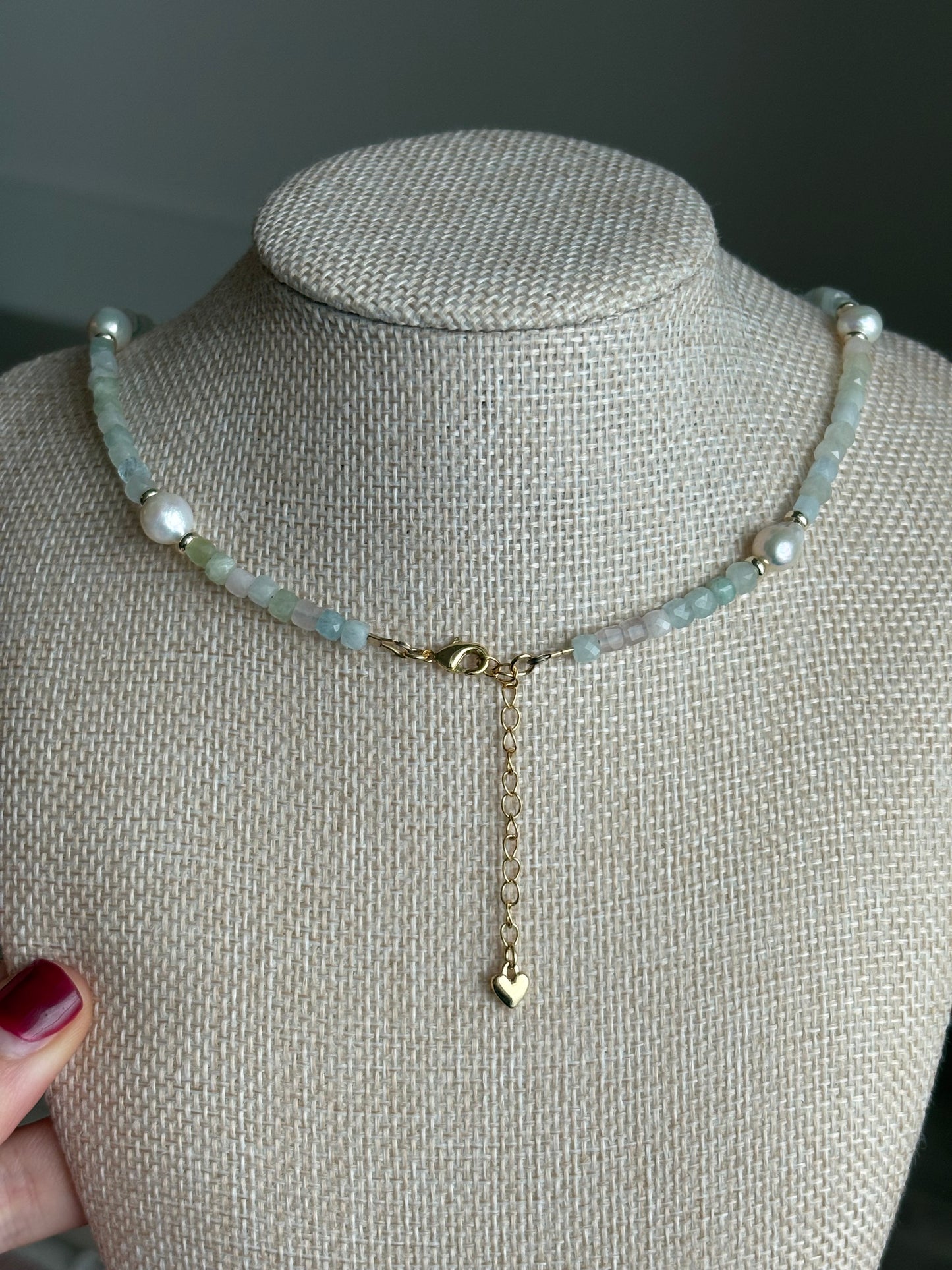 Morganite & Freshwater Pearl Necklace with 18K Gold-Filled Spacers