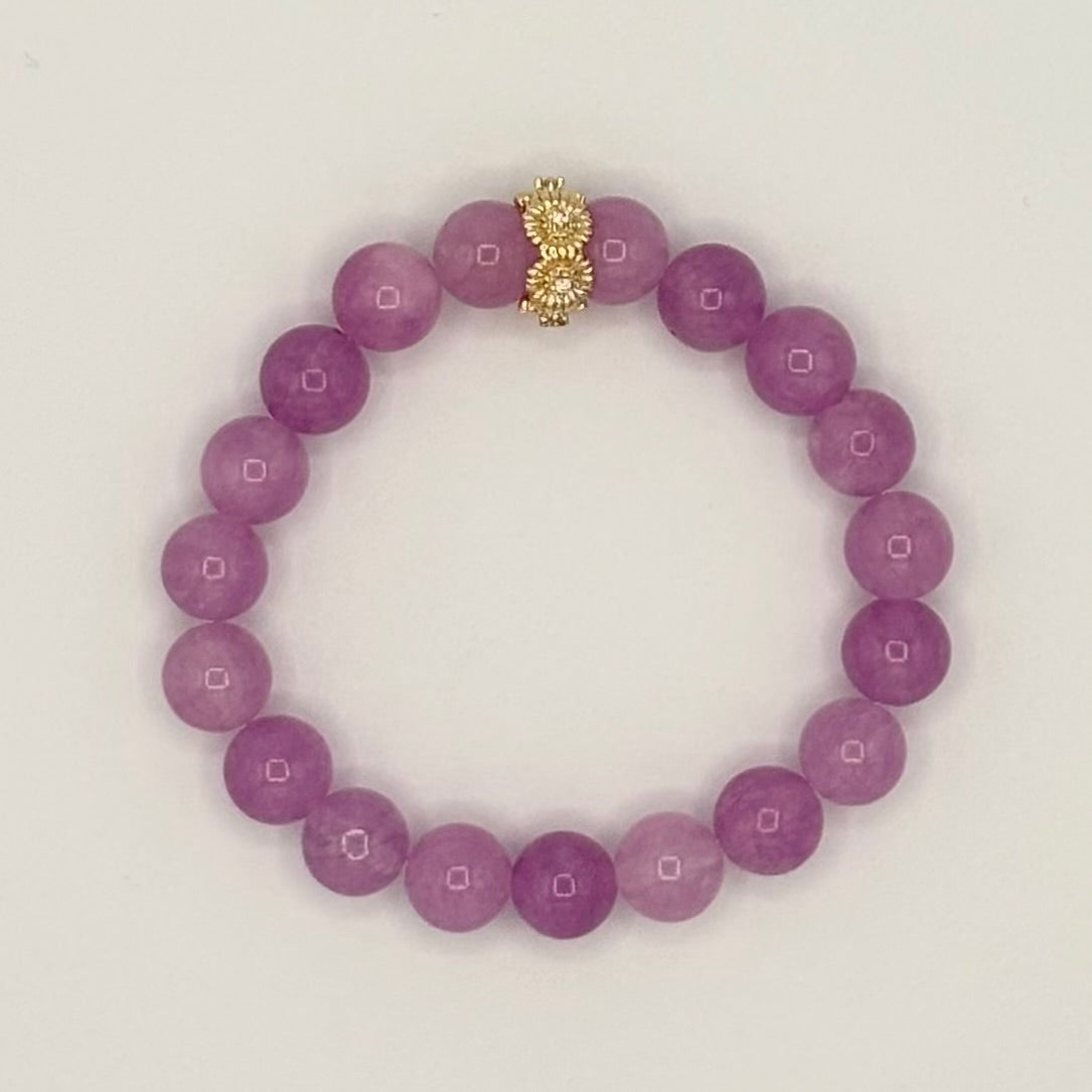Purple Jade & Gold-Filled Kids Stretch Bracelet