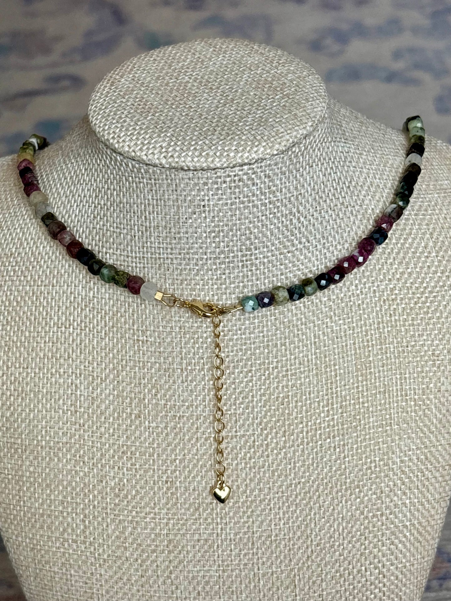 Multicolor Tourmaline Necklace with Freshwater Pearls & Gold-Filled Findings