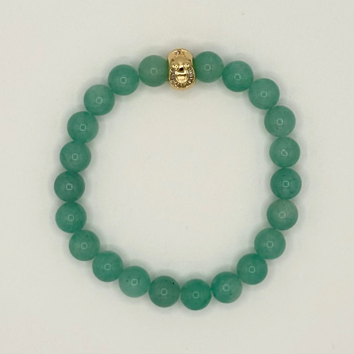 Amazonite & 24k Gold-Filled Gemstone Stretch Bracelet