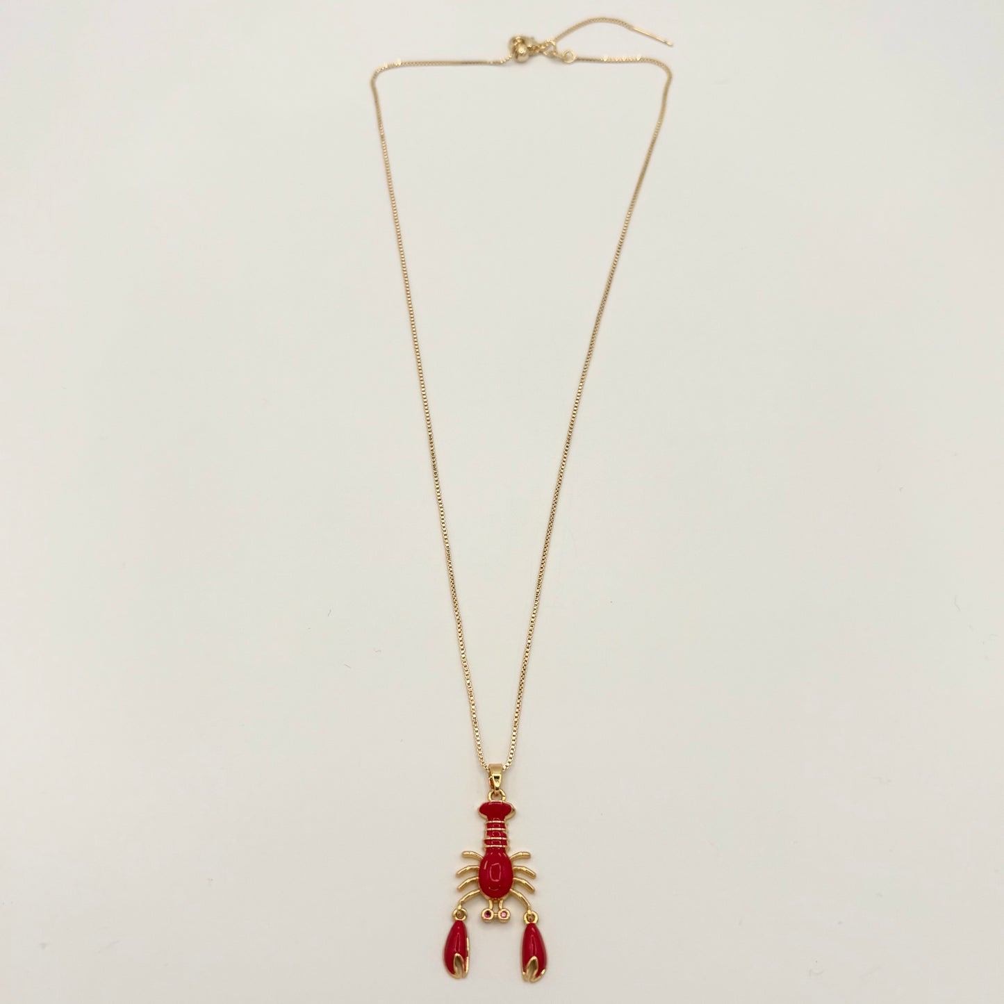 24k Gold-Filled & Enamel Lobster Necklace