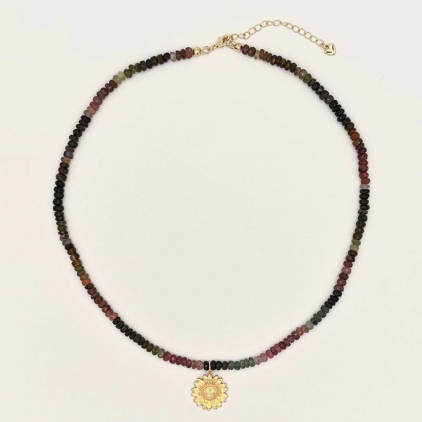 Tourmaline & Gold-Filled Sunflower Necklace