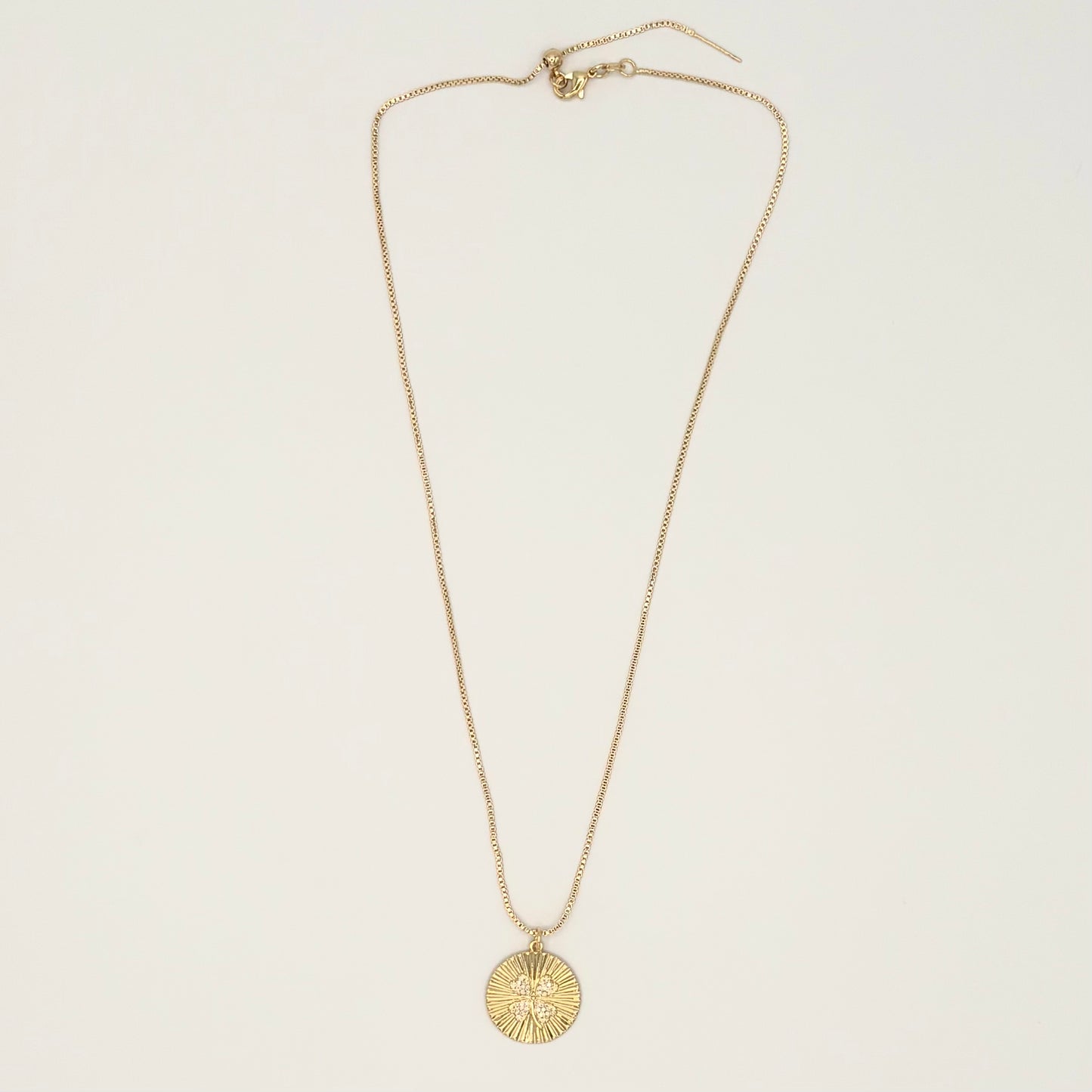 24k Gold-Filled & CZ Four Leaf Clover Necklace