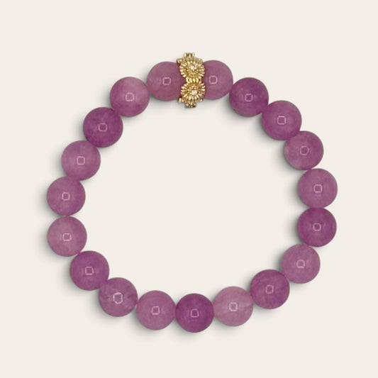 Purple Jade & Gold-Filled Kids Stretch Bracelet