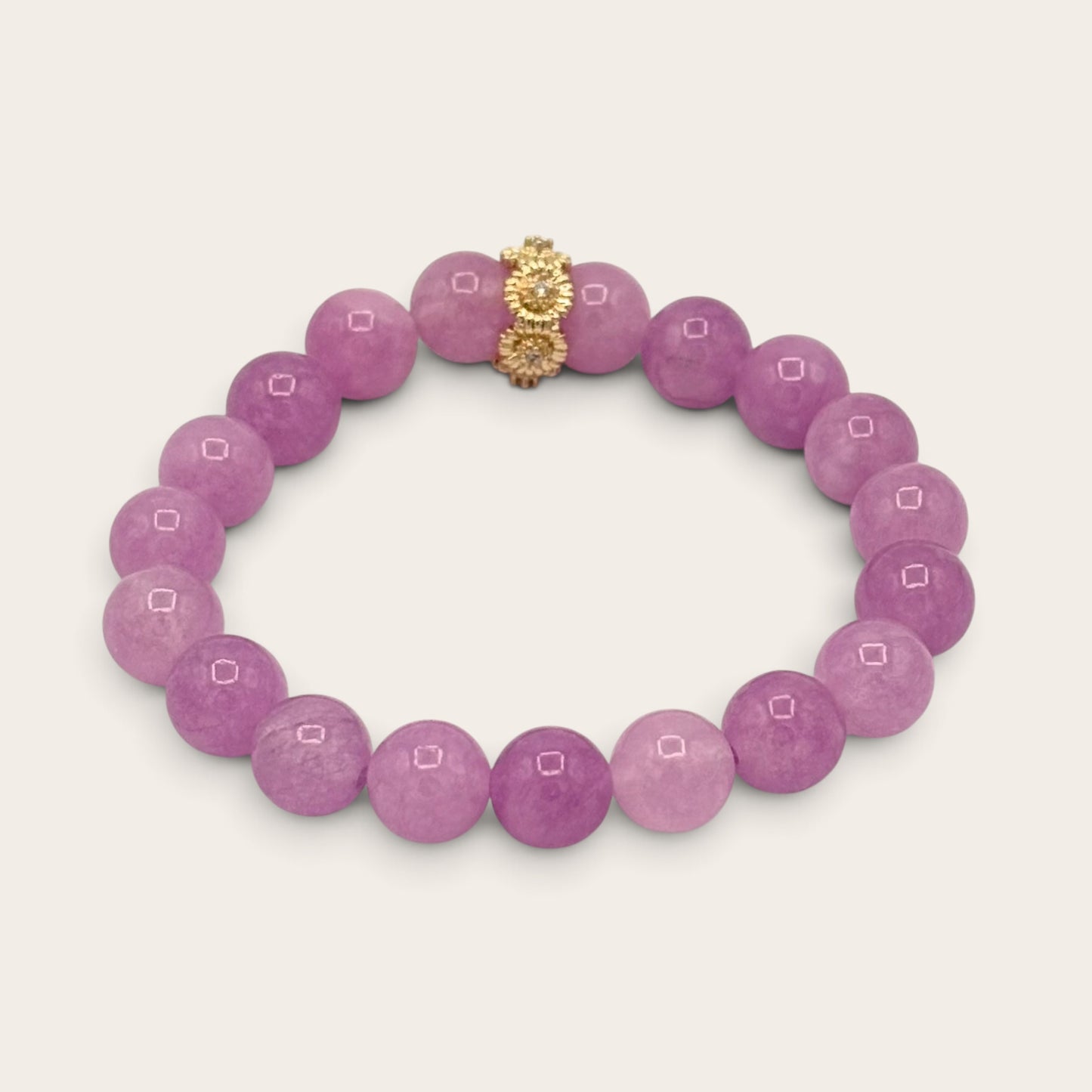 Purple Jade & Gold-Filled Kids Stretch Bracelet