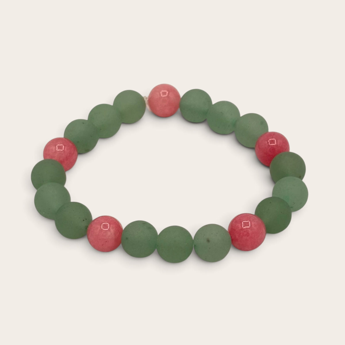 Aventurine & Pink Jade Kids Stretch Bracelet